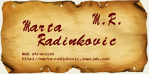 Marta Radinković vizit kartica